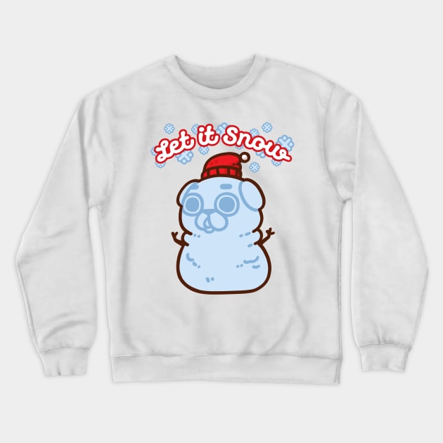 Snow Puglie Crewneck Sweatshirt by Puglie Pug 